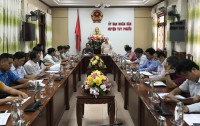 Phó Chủ tịch Hội đồng PHPBGDPL tỉnh – Phó Giám đốc Sở Tư pháp Phạm Dân phát biểu tại buổi làm việc