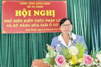 Phó Giám đốc Sở Tư pháp Châu Thị Hương Lan phát biểu khai mạc hội nghị
