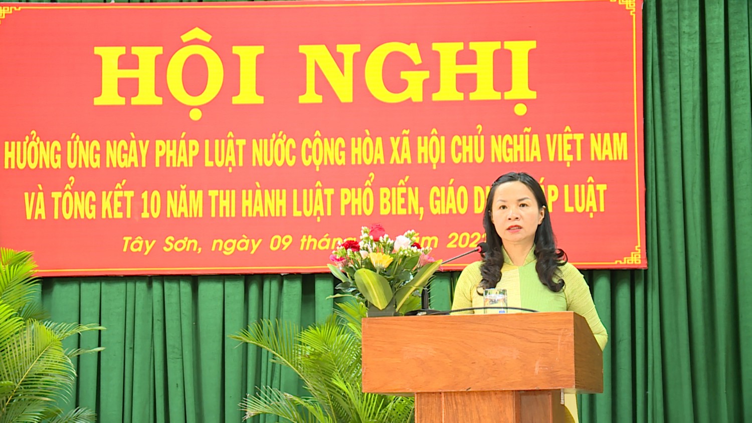 Bí thư Huyện ủy Tây Sơn phát biểu chỉ đạo