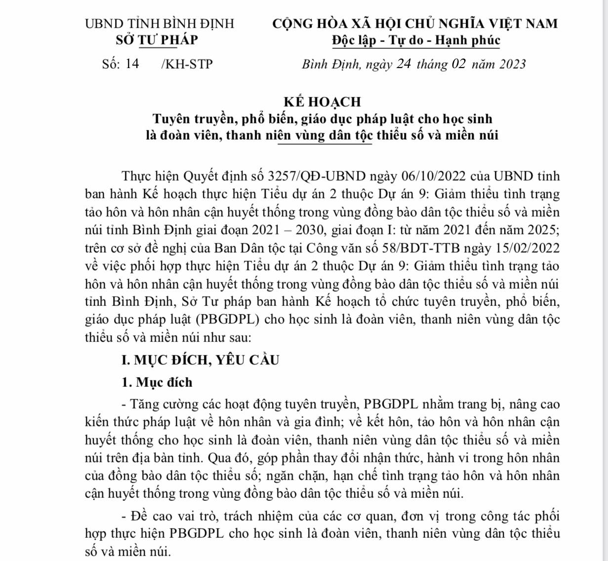 Tuyên truyền, phổ biến, giáo dục pháp luật cho học sinh là đoàn viên, thanh niên vùng dân tộc thiểu số và miền núi