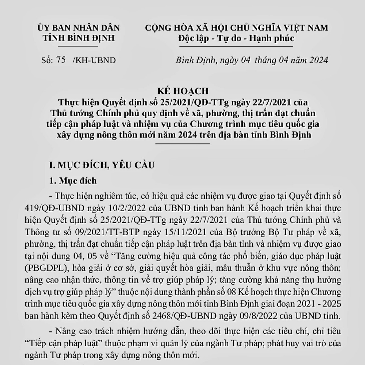 Một số nhiệm vụ trong thực hiện Quyết định số 25/2021/QĐ-TTg và Chương trình mục tiêu quốc gia xây dựng nông thôn mới năm 2024 trên địa bàn tỉnh