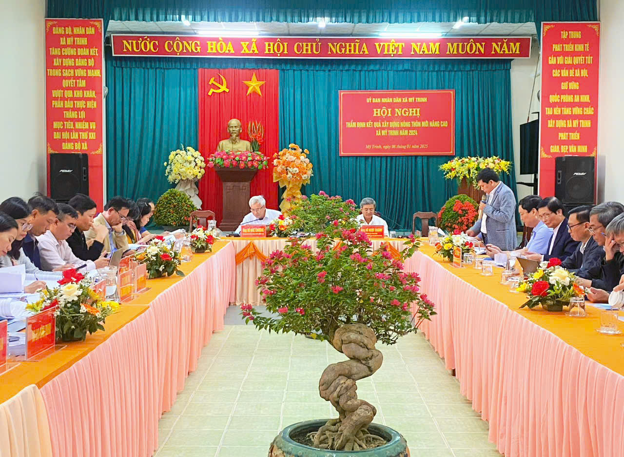 Hội nghị thẩm định kết quả xây dựng nông thôn mới nâng cao xã Mỹ Trinh năm 2024