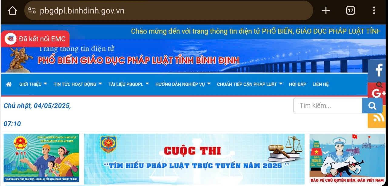 Ảnh minh họa về Trang Thông tin điện tử PBGDPL tỉnh Bình Định
